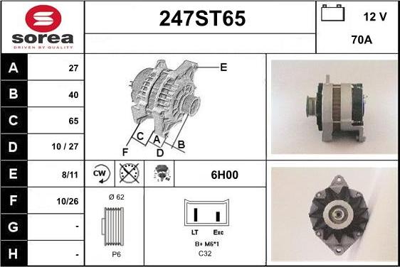 STARTCAR 247ST65 - Ģenerators www.autospares.lv