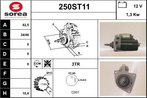 STARTCAR 250ST11 - Starteris www.autospares.lv