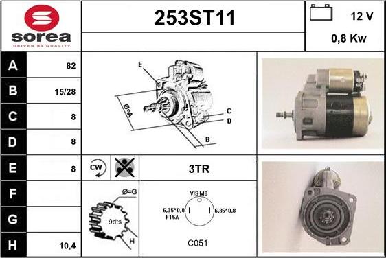 STARTCAR 253ST11 - Starteris autospares.lv