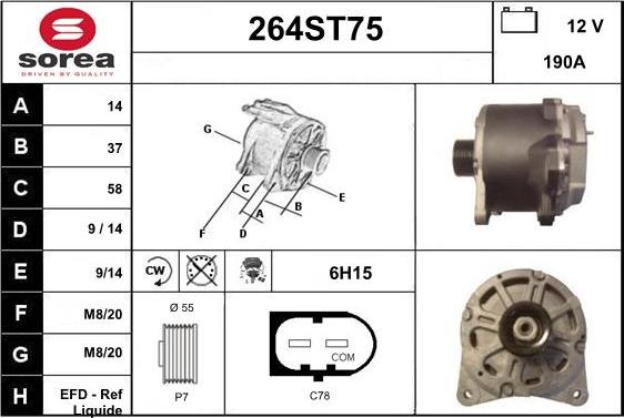 STARTCAR 264ST75 - Ģenerators www.autospares.lv