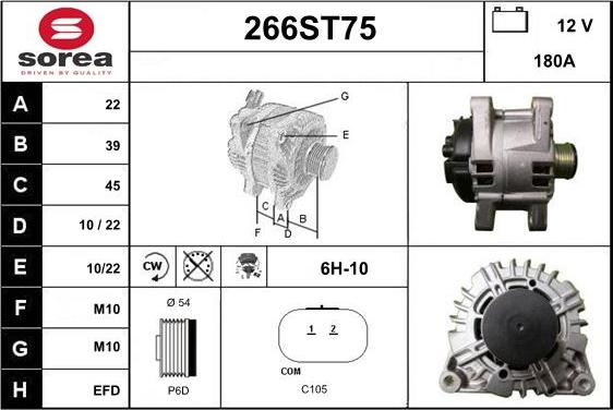 STARTCAR 266ST75 - Ģenerators autospares.lv