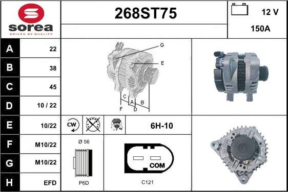 STARTCAR 268ST75 - Генератор www.autospares.lv