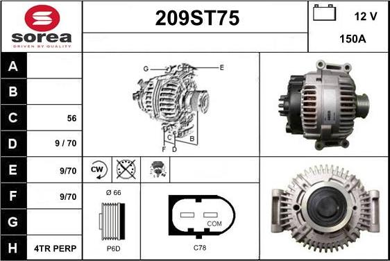 STARTCAR 209ST75 - Ģenerators autospares.lv