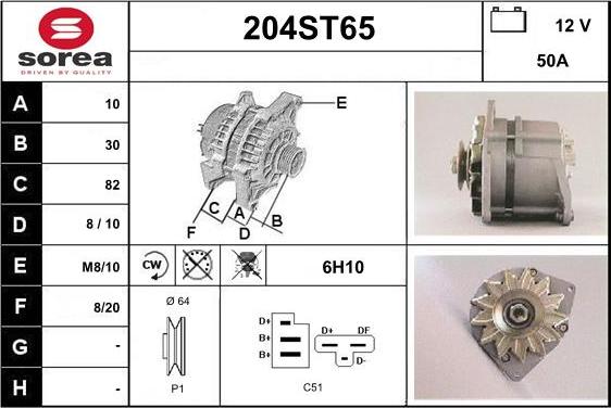 STARTCAR 204ST65 - Ģenerators autospares.lv