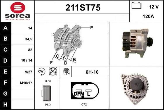 STARTCAR 211ST75 - Ģenerators autospares.lv