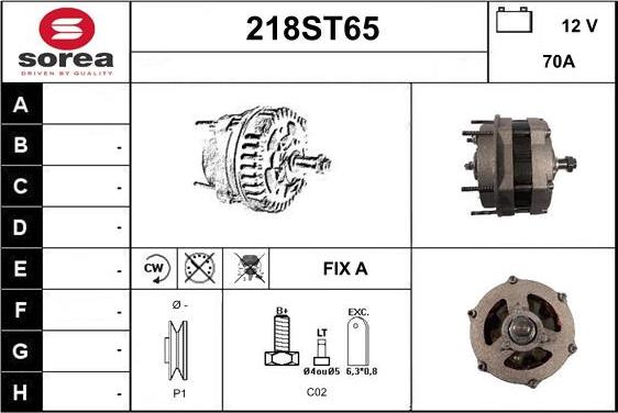 STARTCAR 218ST65 - Alternator www.autospares.lv