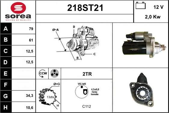 STARTCAR 218ST21 - Starteris autospares.lv