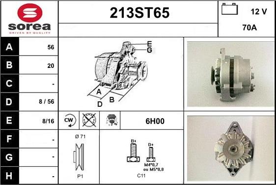 STARTCAR 213ST65 - Alternator www.autospares.lv