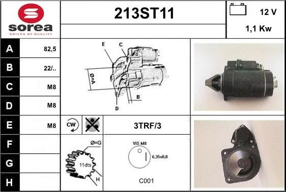 STARTCAR 213ST11 - Стартер www.autospares.lv