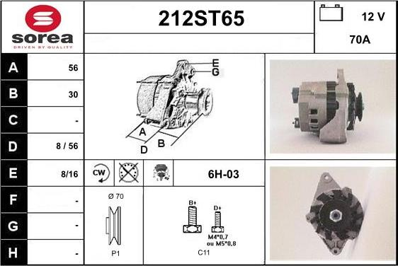 STARTCAR 212ST65 - Alternator www.autospares.lv