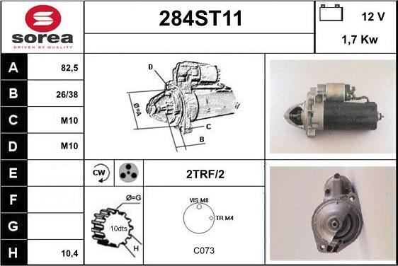 STARTCAR 284ST11 - Starter www.autospares.lv