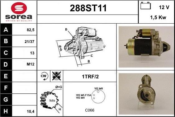 STARTCAR 288ST11 - Starteris autospares.lv