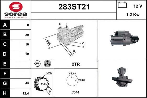 STARTCAR 283ST21 - Стартер www.autospares.lv