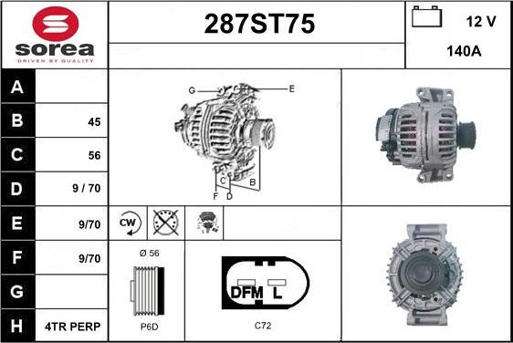 STARTCAR 287ST75 - Генератор www.autospares.lv