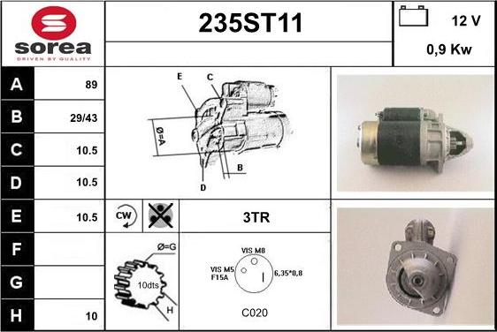 STARTCAR 235ST11 - Starter www.autospares.lv