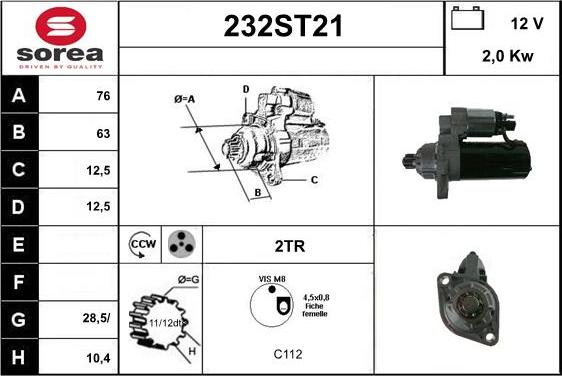 STARTCAR 232ST21 - Starteris autospares.lv