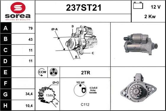 STARTCAR 237ST21 - Starter www.autospares.lv