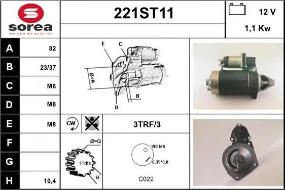 STARTCAR 221ST11 - Starteris autospares.lv