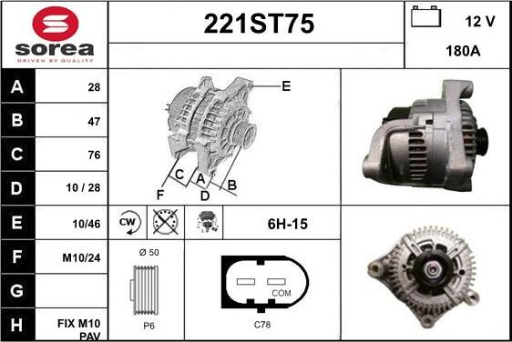 STARTCAR 221ST75 - Генератор www.autospares.lv