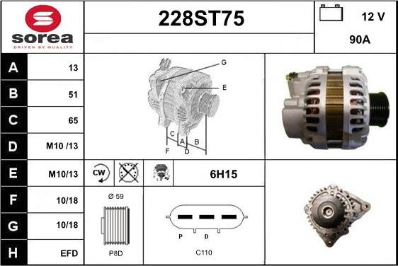 STARTCAR 228ST75 - Генератор www.autospares.lv