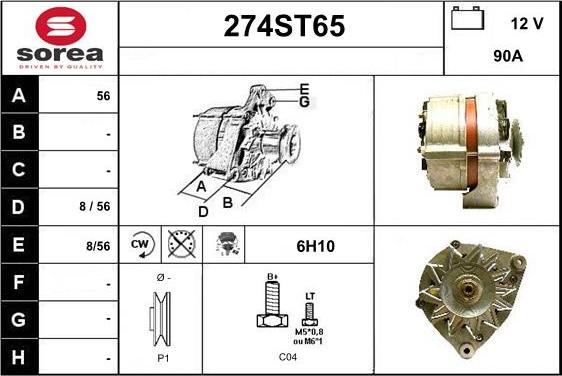 STARTCAR 274ST65 - Ģenerators autospares.lv