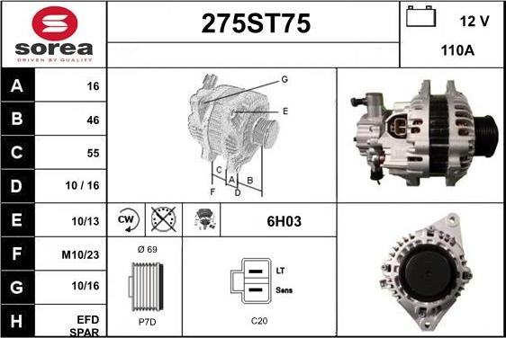 STARTCAR 275ST75 - Генератор www.autospares.lv