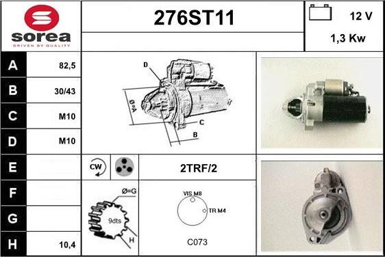 STARTCAR 276ST11 - Starteris www.autospares.lv