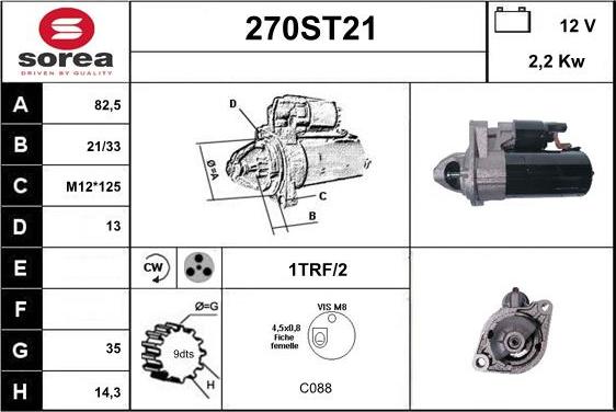 STARTCAR 270ST21 - Starter www.autospares.lv