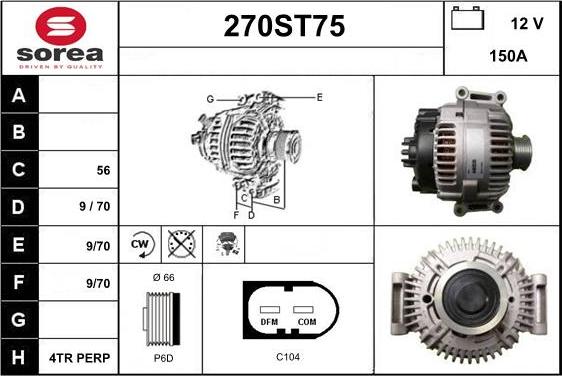 STARTCAR 270ST75 - Alternator www.autospares.lv