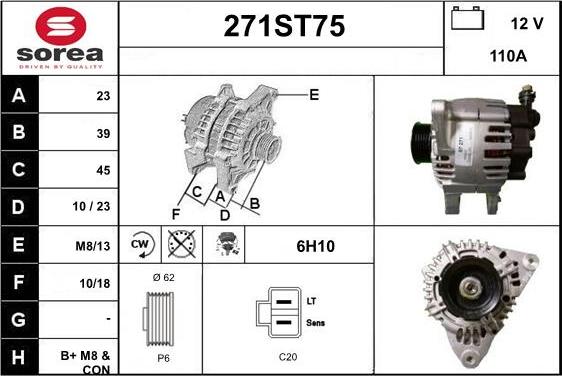 STARTCAR 271ST75 - Генератор www.autospares.lv