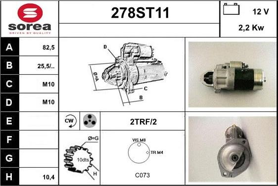 STARTCAR 278ST11 - Starter www.autospares.lv