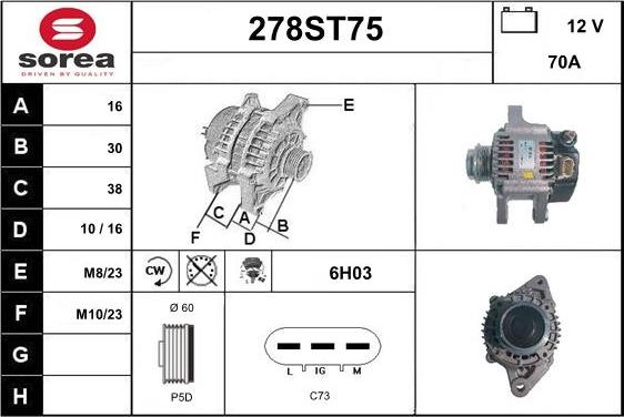 STARTCAR 278ST75 - Ģenerators autospares.lv