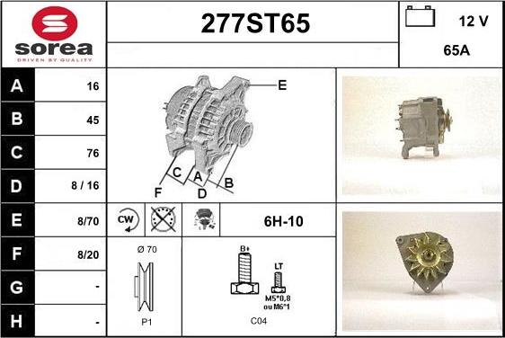 STARTCAR 277ST65 - Ģenerators autospares.lv