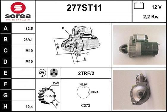 STARTCAR 277ST11 - Starter www.autospares.lv