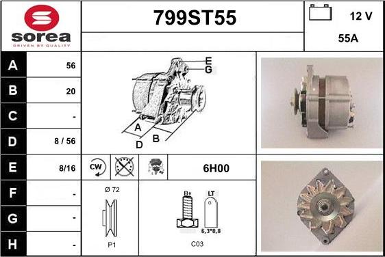 STARTCAR 799ST55 - Ģenerators www.autospares.lv