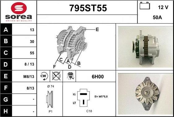 STARTCAR 795ST55 - Ģenerators autospares.lv