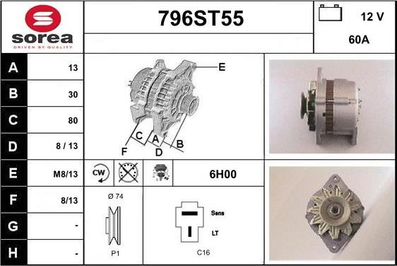 STARTCAR 796ST55 - Ģenerators www.autospares.lv