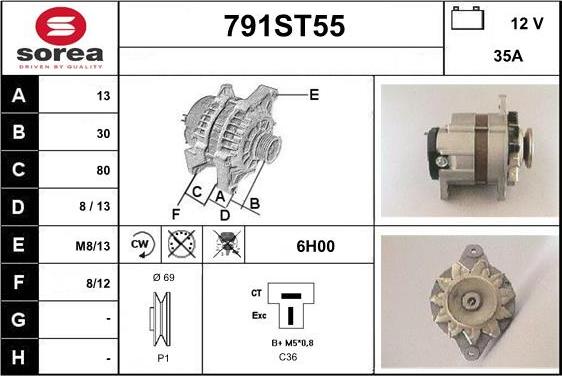 STARTCAR 791ST55 - Генератор www.autospares.lv