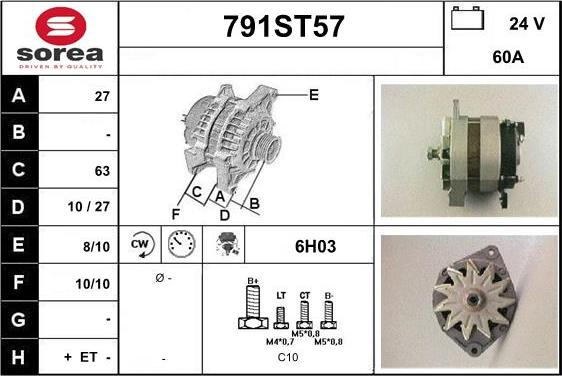 STARTCAR 791ST57 - Ģenerators autospares.lv