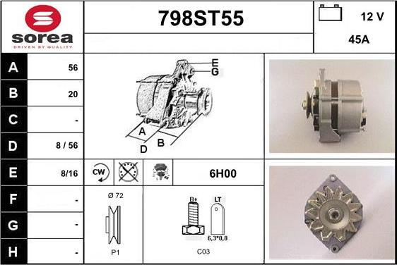 STARTCAR 798ST55 - Alternator www.autospares.lv