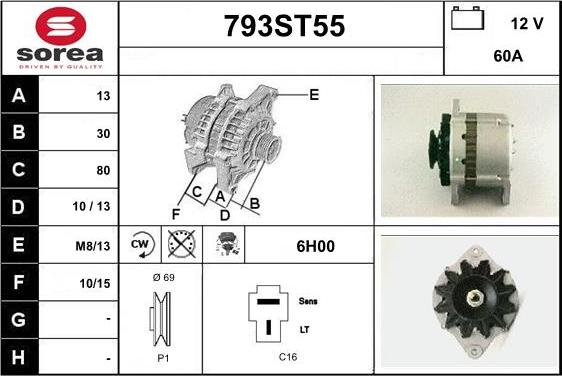 STARTCAR 793ST55 - Ģenerators autospares.lv