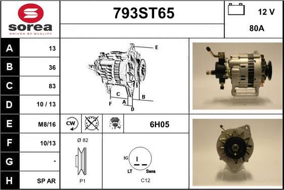 STARTCAR 793ST65 - Ģenerators www.autospares.lv