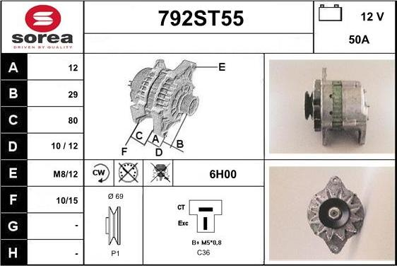 STARTCAR 792ST55 - Генератор www.autospares.lv