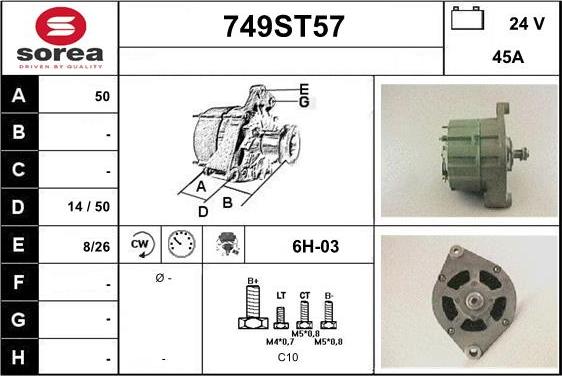 STARTCAR 749ST57 - Ģenerators autospares.lv