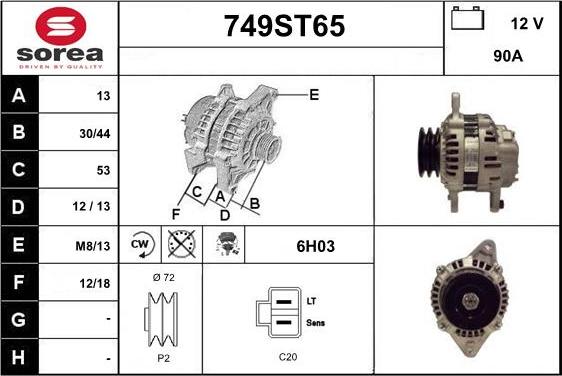 STARTCAR 749ST65 - Ģenerators autospares.lv