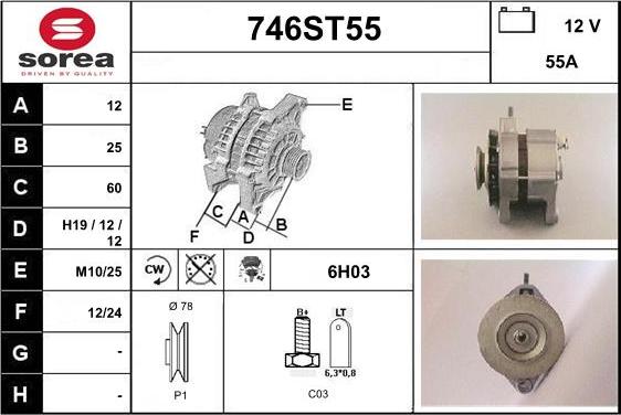 STARTCAR 746ST55 - Ģenerators autospares.lv