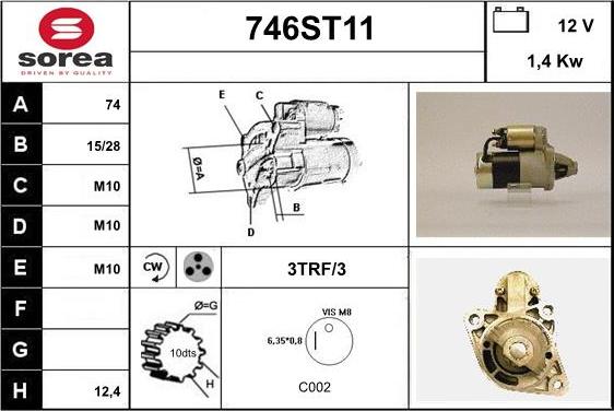 STARTCAR 746ST11 - Starteris autospares.lv