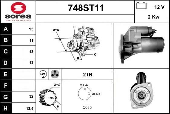 STARTCAR 748ST11 - Starteris autospares.lv