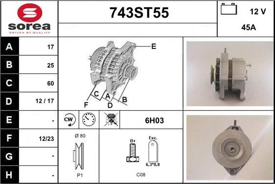 STARTCAR 743ST55 - Ģenerators autospares.lv