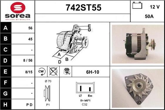 STARTCAR 742ST55 - Alternator www.autospares.lv